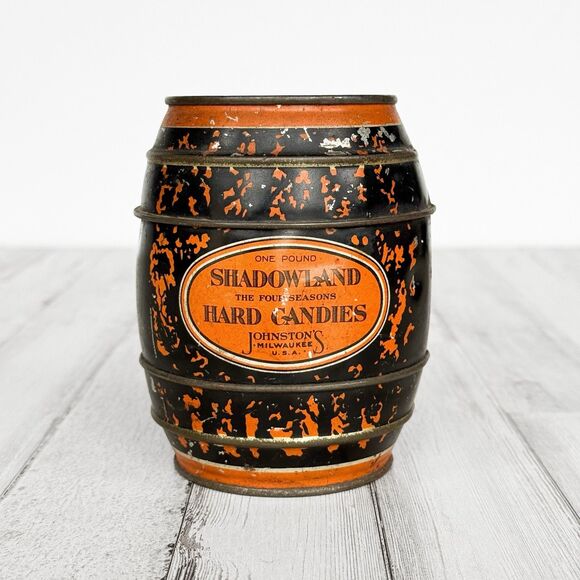 Vintage Johnston’s Shadowland Hard Candies Tin - Picture 1 of 12